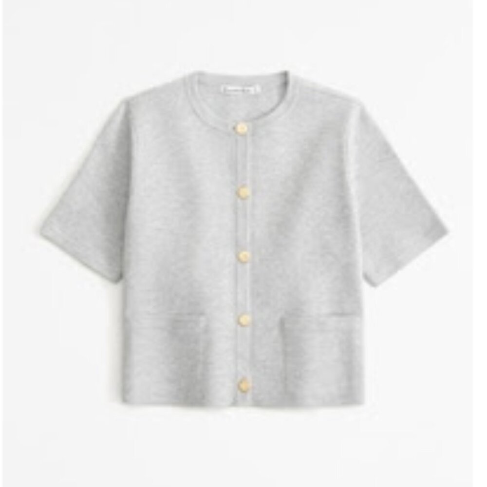 NWT Abercrombie & Fitch LuxeLoft Short-Sleeve Cardigan, L